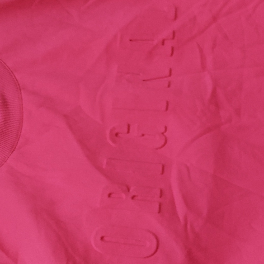 Pink Sweatshirt with White Stripes Size 3X - Picture 3 of 4